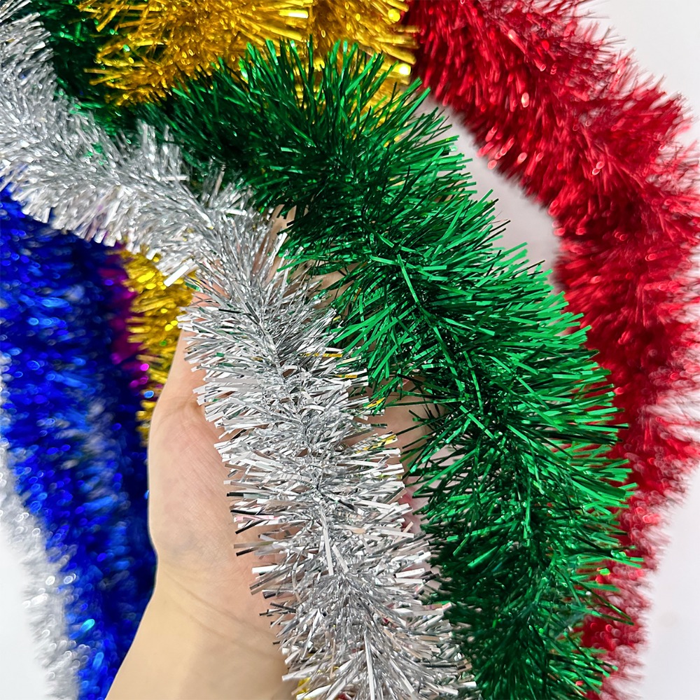 Tinsel Garland Decoration - 2M Weihnachtsblumenband, Weihnachtsbaum-Hängedekoration, Lametta-Girlande, 2026 Weihnachts-Wanddekoration