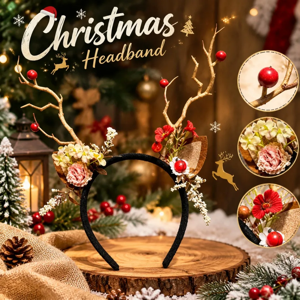 Weihnachts-Rehgeweih-Haarreif  – Reindeer Antlers Headband Bewertung und Preis