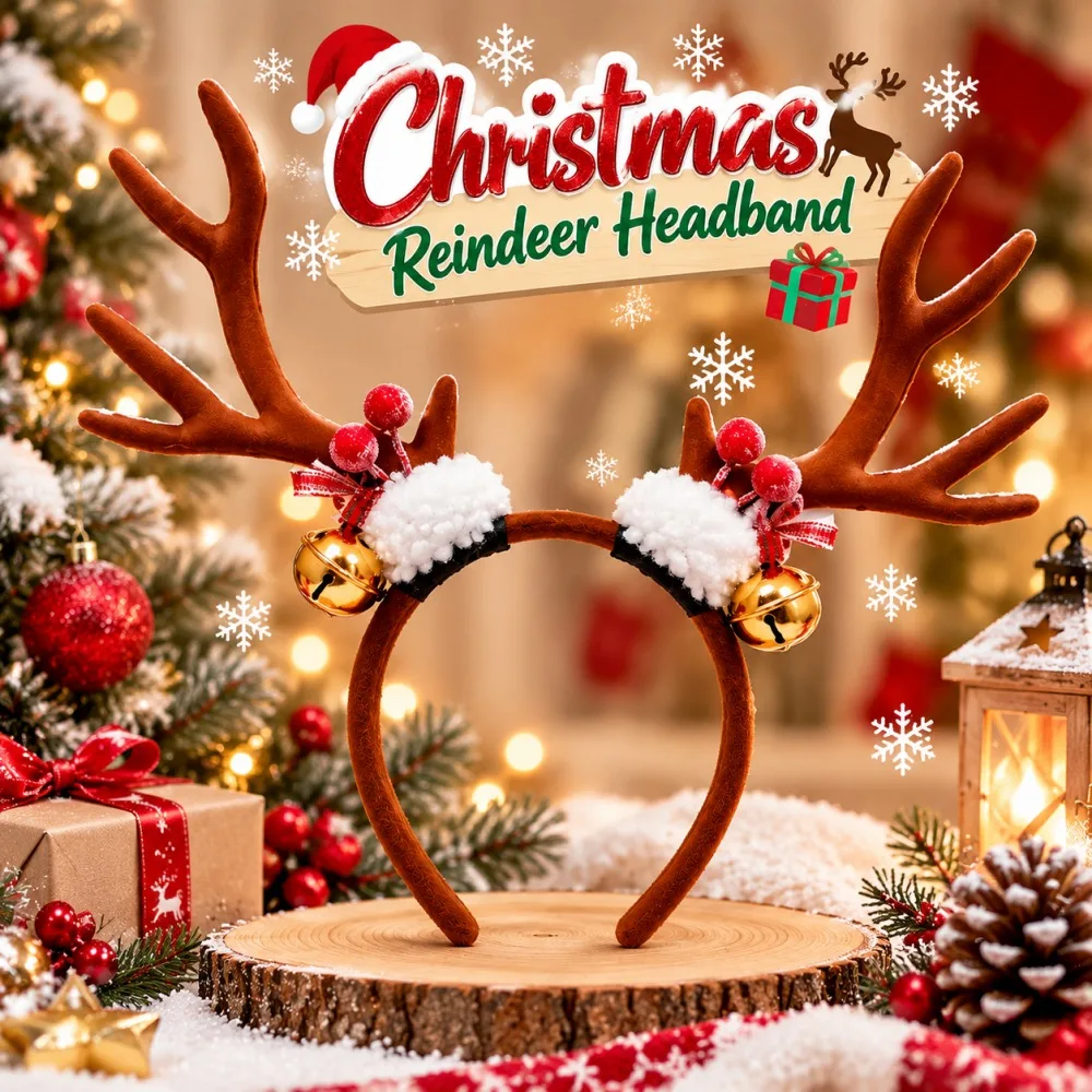 Weihnachts-Rehgeweih-Haarreif  – Reindeer Antlers Headband Bewertung und Preis