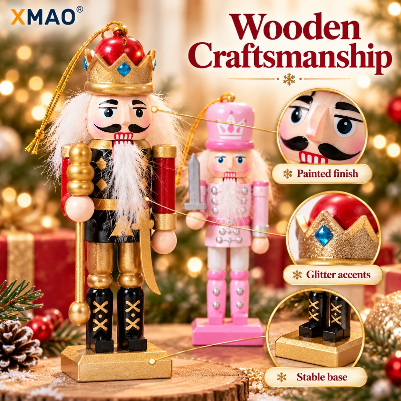 13CM Glitzernder Holz-Nussknac – Nutcracker Figurine Bewertung und Preis